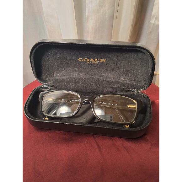 COACH READING GLASSES WITH CASE, BLACK - Picture 1 of 8